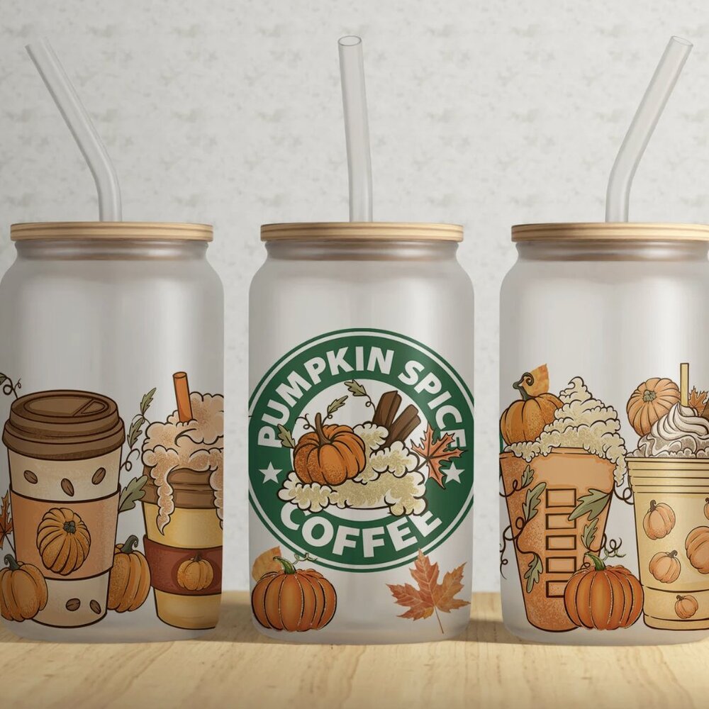 Glass Pumpkin Spice Coffee Can